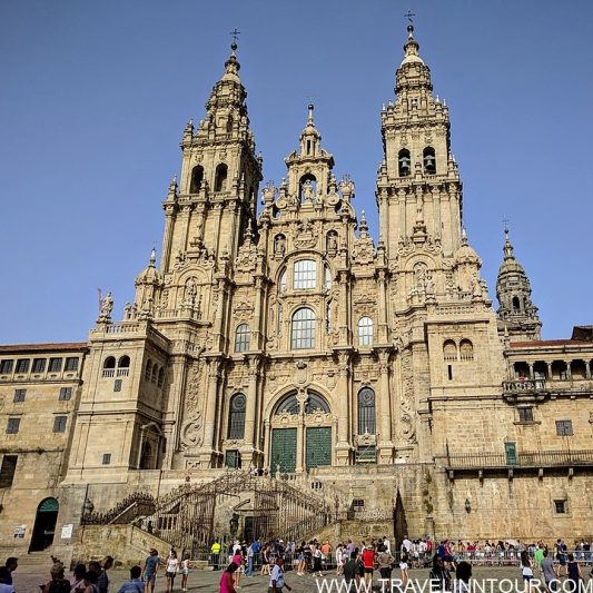 the grand Cathedral of Santiago de Compostela