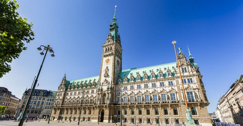 Hamburg City Center Town hall 24 hours in Hamburg Germany